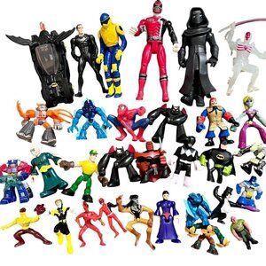 Huge Vintage Action Figure Lot of 31 Power Rangers Imaginext Transformers Star W
